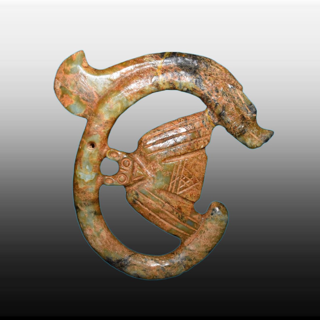 A Exquisite River Polished Jade Dragon: A Exquisite River Polished Jade Dragon,Ancient Time, China,Weight:1800g 河磨玉龙,远古时期