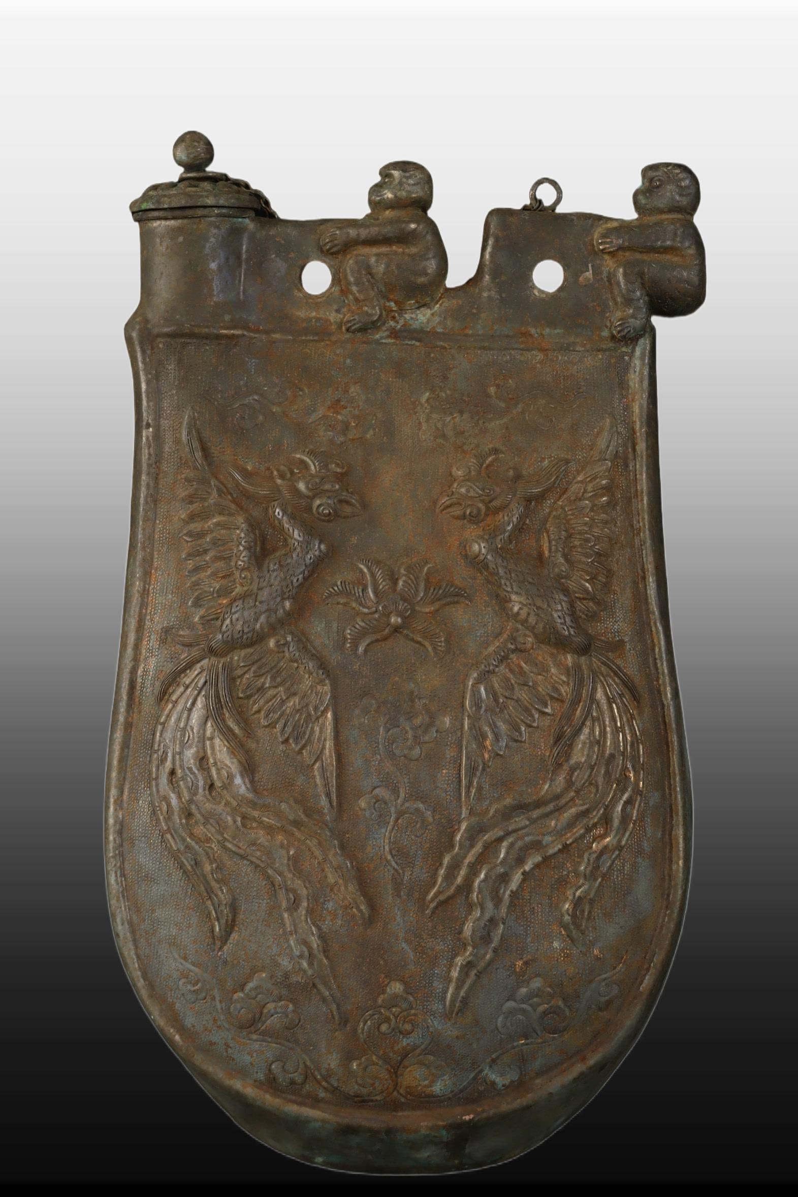 A Exquisite Black Silver Phoenix Pattern Ewer - 3