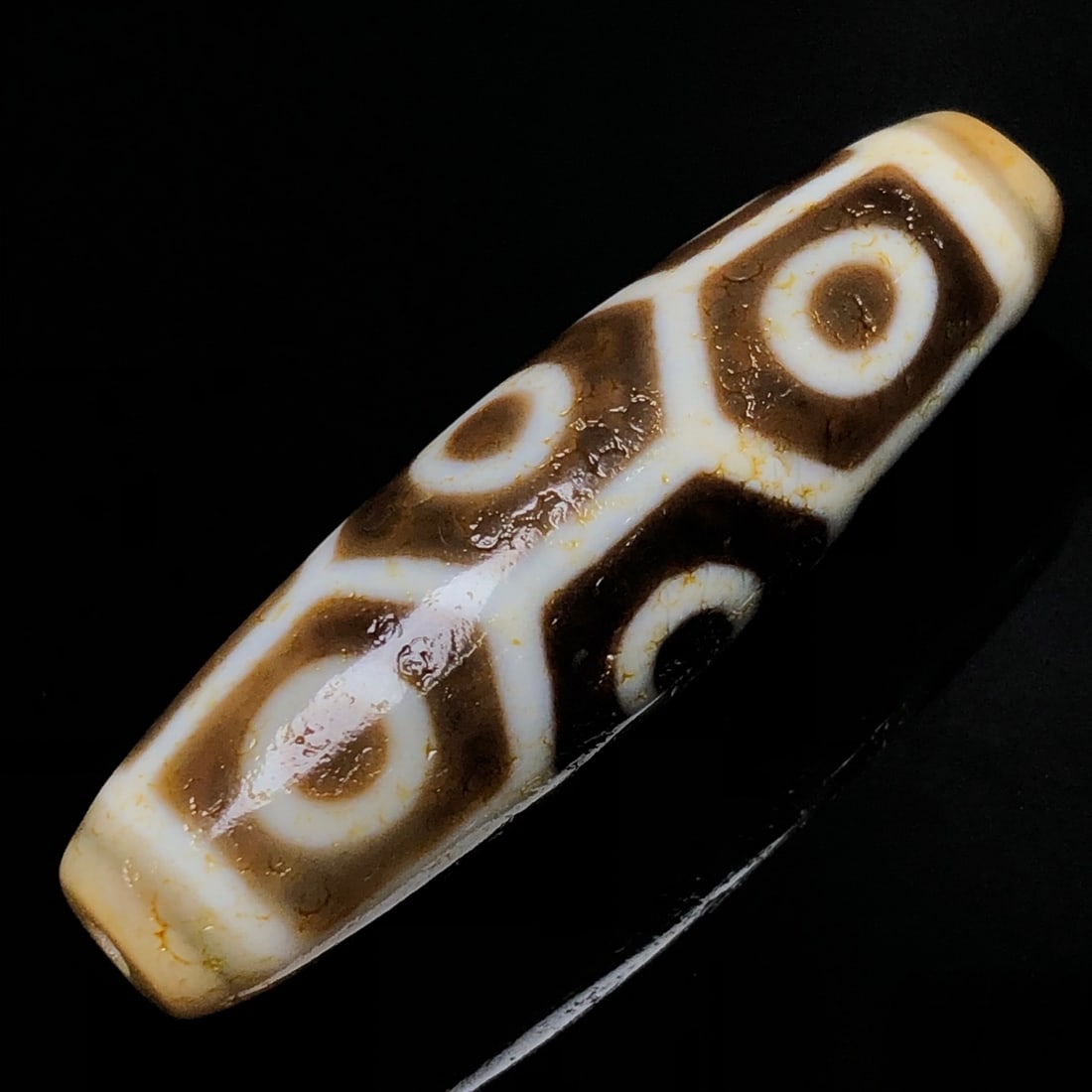 A Exquisite Tortoise Shell Nine-eye Dzi bead - 4