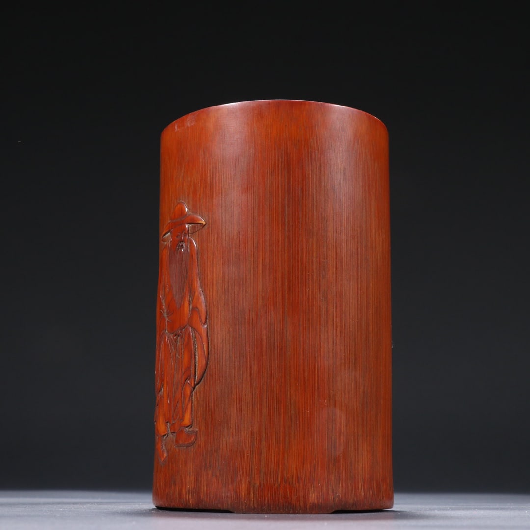 A Exquisite Bamboo Carving Figures Pattern Brush Pot - 3