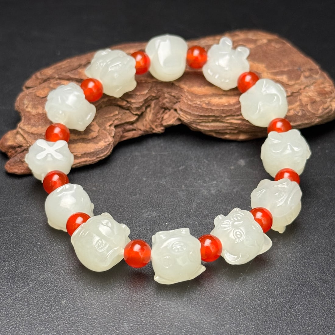 A Exquisite Hotan Jade Chinese Zodiac Bracelets - 5