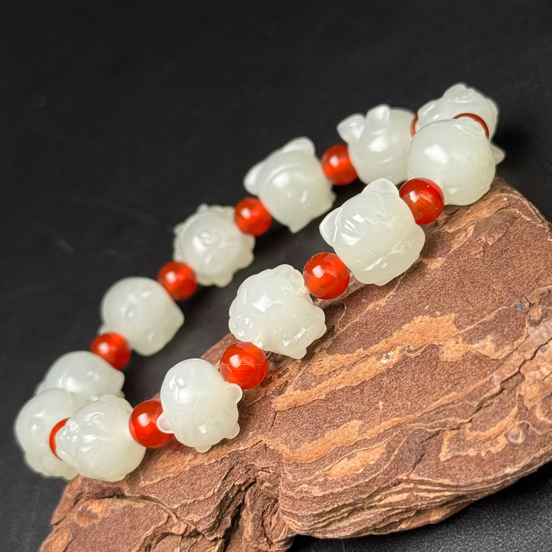 A Exquisite Hotan Jade Chinese Zodiac Bracelets - 7