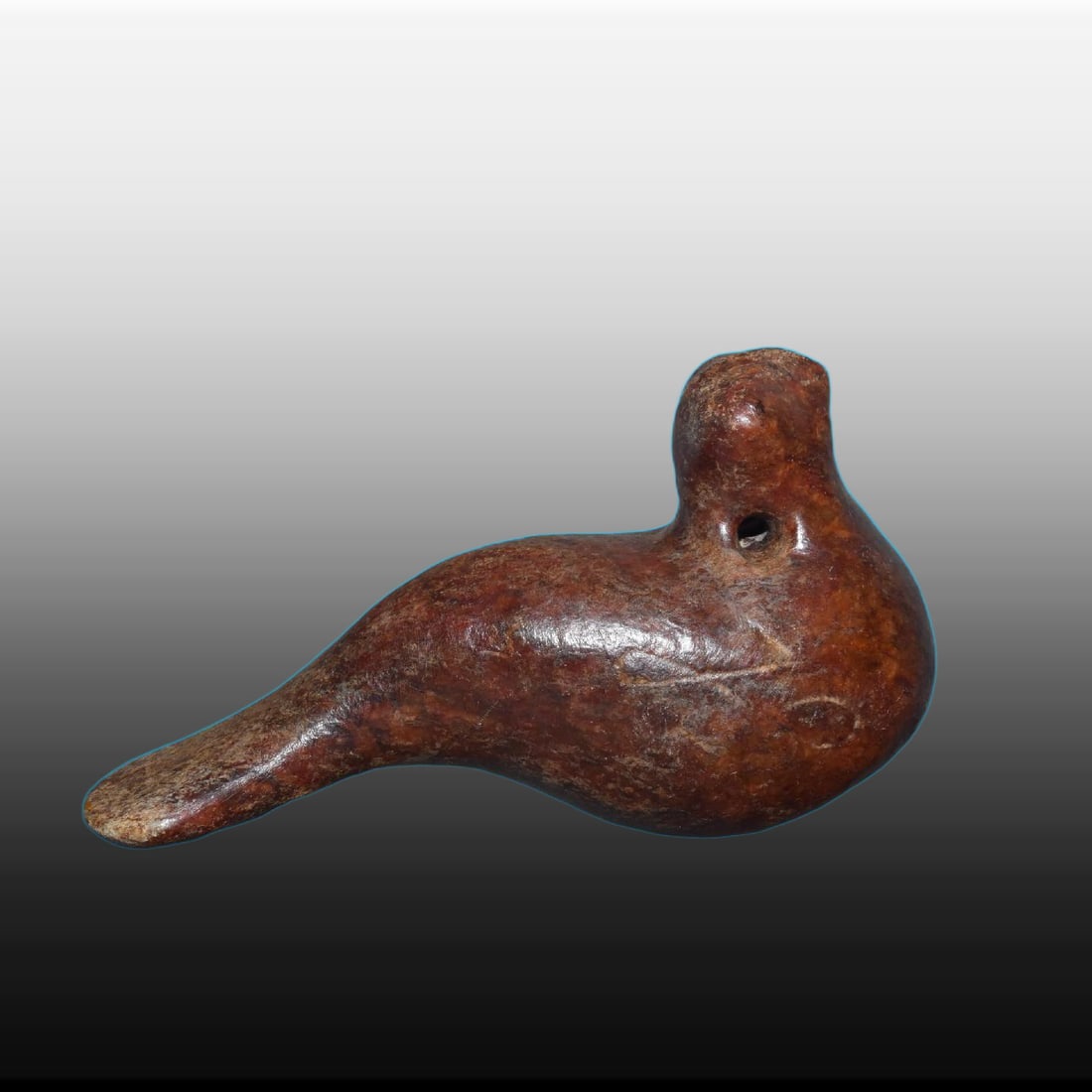 A Exquisite River Polished Jade Bird: A Exquisite River Polished Jade Bird,Ancient Time, China,Size:5.5inx3.7in,Weight:510g 河磨玉鸟,远古时期