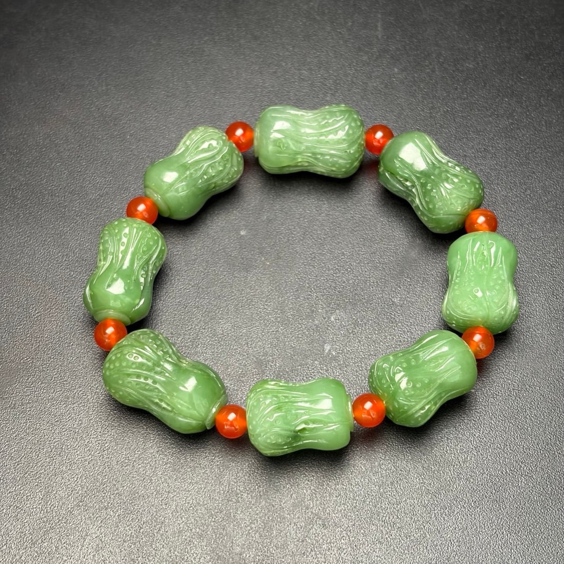 A Exquisite Hotan Jasper Cabbage Pattern Bracelets - 6