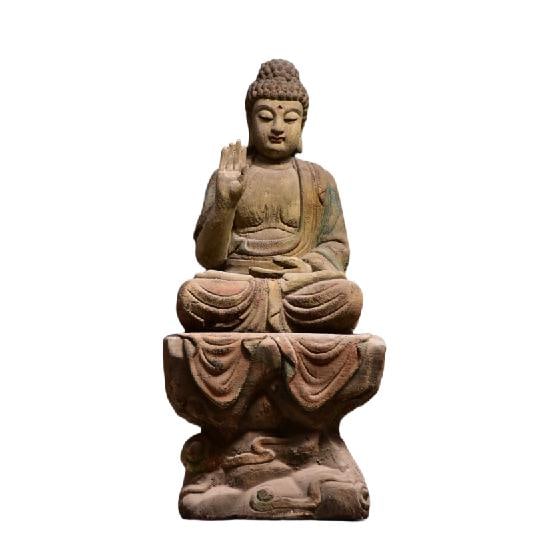 A Exquisite Wood Carving Buddha statue Ornament: A Exquisite Wood Carving Buddha statue Ornament,Ming Dynasty, China,Size:51.2inx23.6inx17.7in 木雕佛像摆件,中国明代