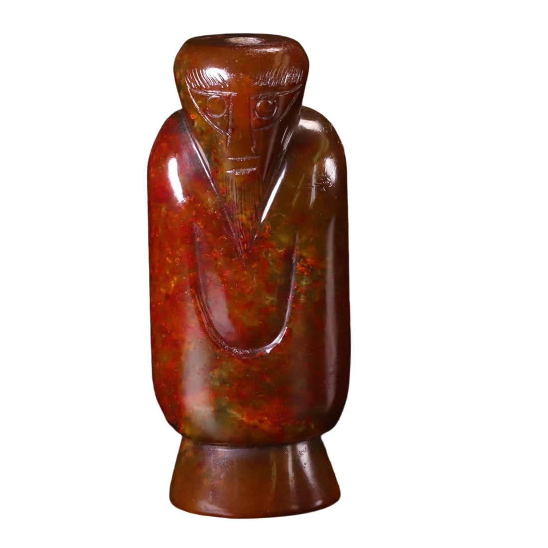 A Exquisite Gaogu Jade Figures Handheld Carving: A Exquisite Gaogu Jade Figures Handheld Carving,Ancient Time, China,Size:1.1inx0.7inx2.6in,Weight:57g 高古玉人手把件,远古时期