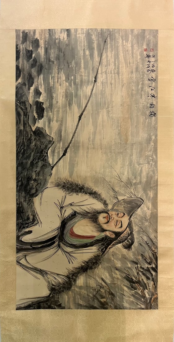 A Chinese Ink Painting of Figures on Paper: A Chinese Ink Painting of Figures on Paper,Modern Period of China,Bai Bochua,without frame size:26inx51.2in