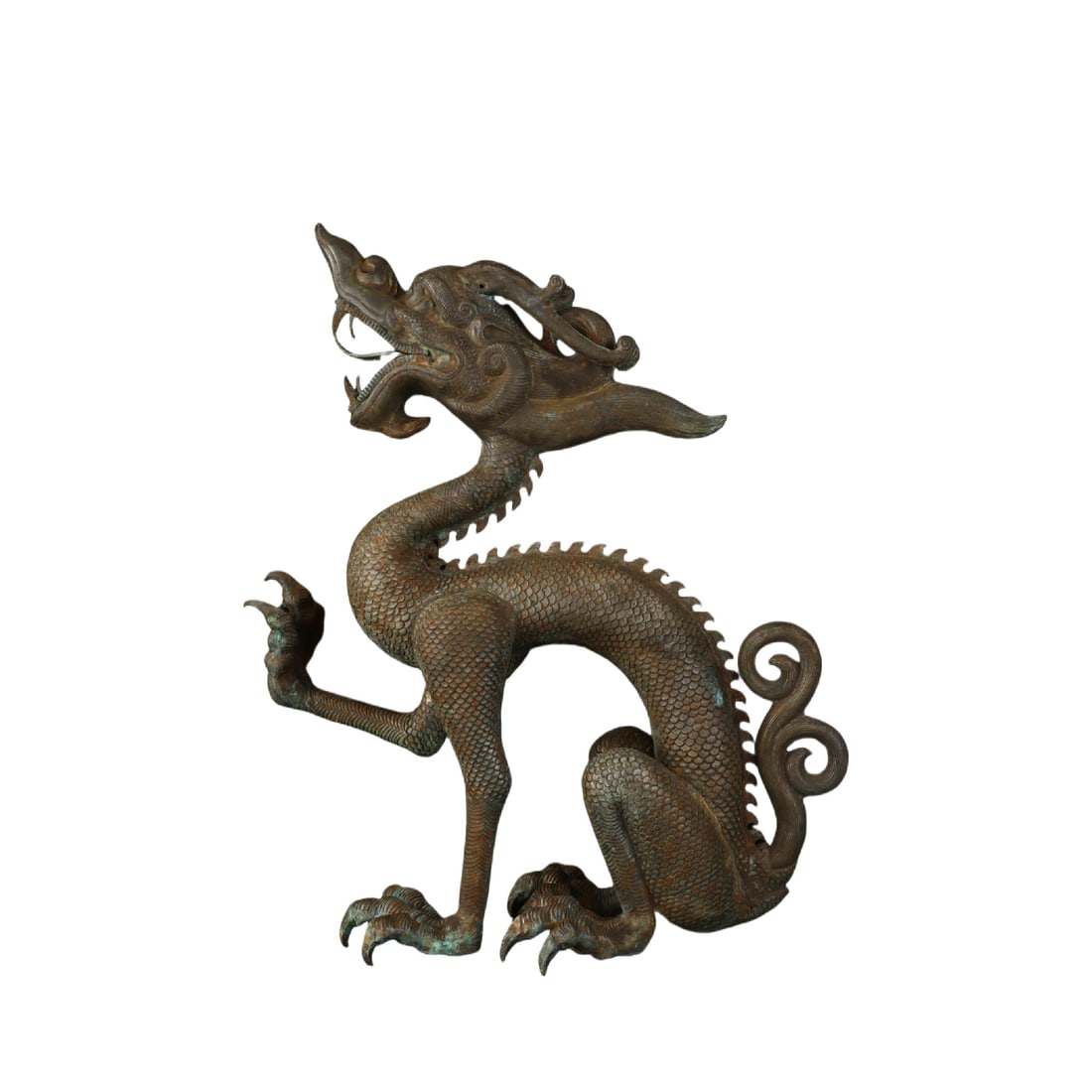 A Exquisite Black Silver Dragon Pattern Ornament: A Exquisite Black Silver Dragon Pattern Ornament,Han Dynasty, China,Size:12.6inx10.2in,Weight:773g 黑银龙摆件,中国汉代