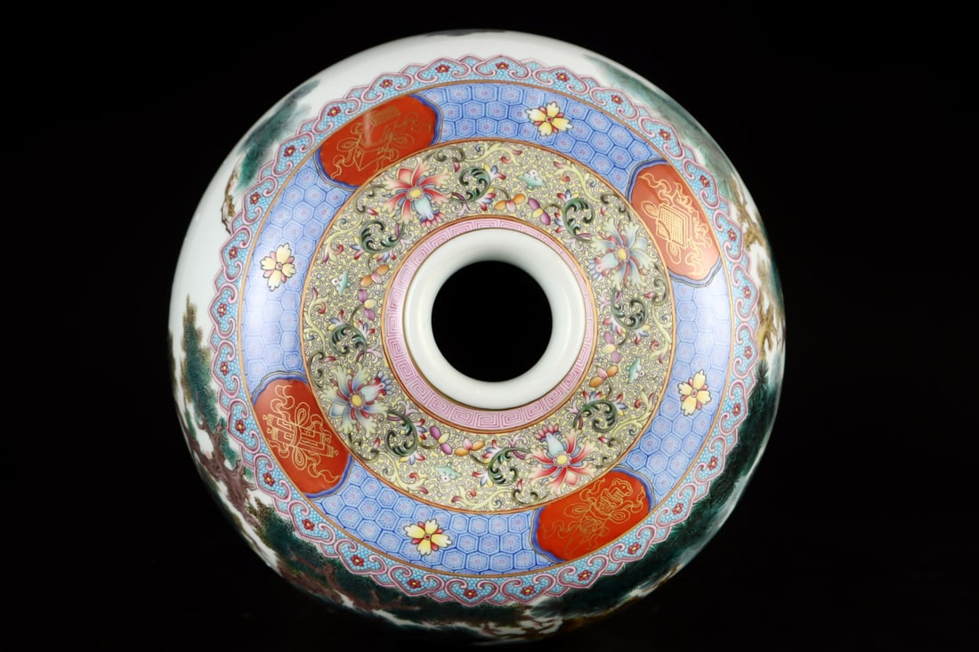 A Exquisite Enamel Buffalo Pattern Vase - 7