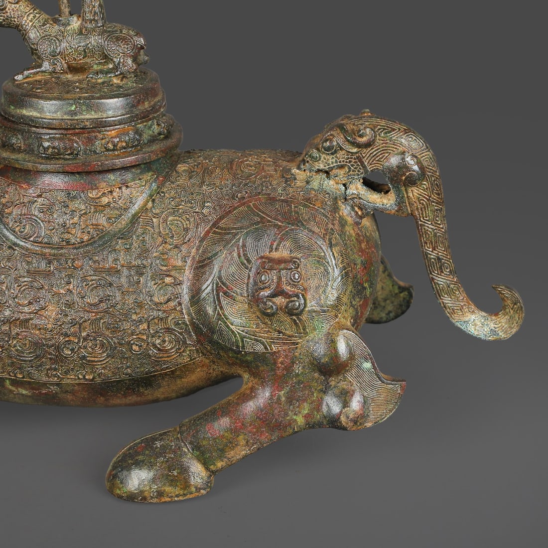 A Exquisite Bronze Beast Candlestick - 2