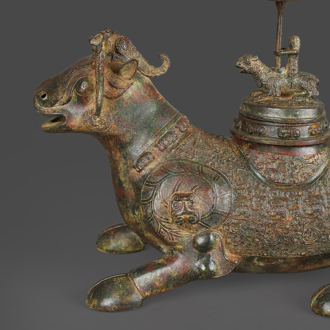 A Exquisite Bronze Beast Candlestick - 5