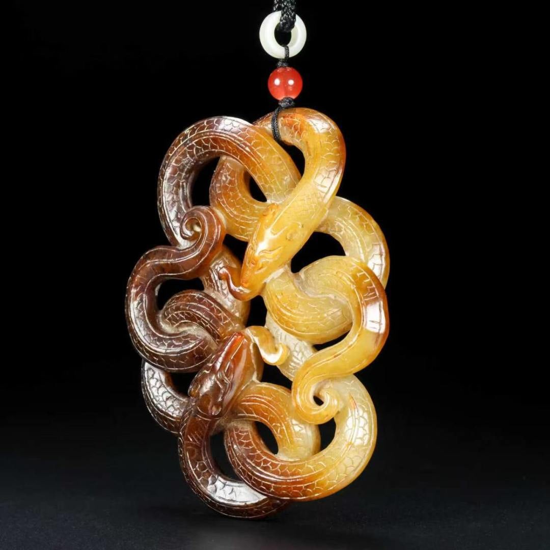 A Exquisite Hotan Jade Snake Pendant - 5