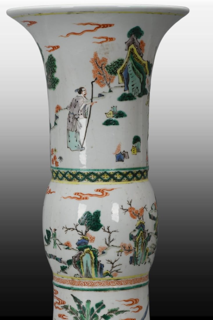 A Exquisite Wucai Figures Pattern Vase - 4