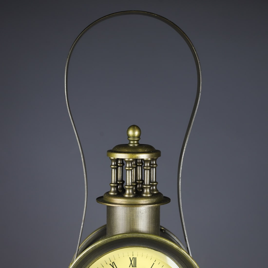A Exquisite Coppery oil Lamp Shape Table Clock - 3