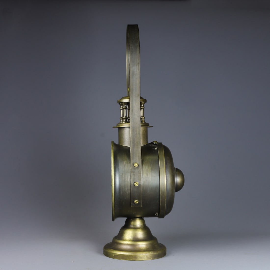 A Exquisite Coppery oil Lamp Shape Table Clock - 5