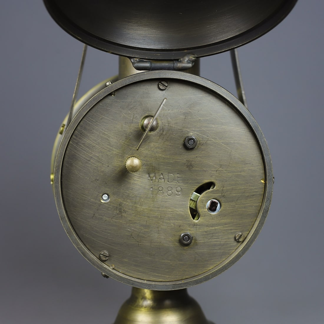 A Exquisite Coppery oil Lamp Shape Table Clock - 7