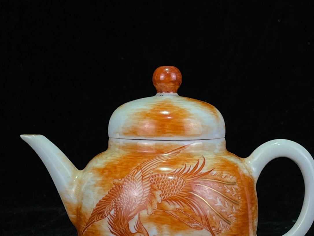 A Exquisite Iron-Red Phoenix Pattern Ewer - 2