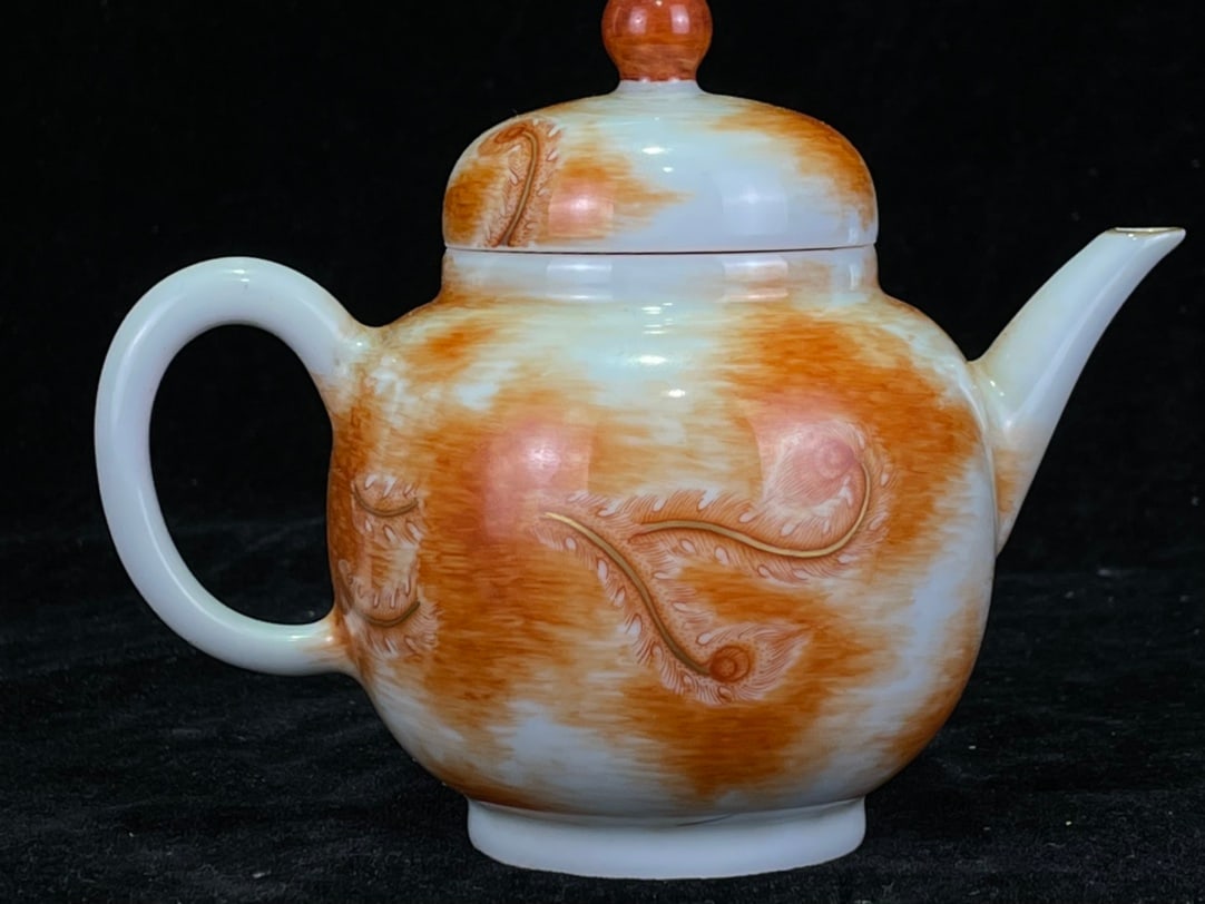 A Exquisite Iron-Red Phoenix Pattern Ewer - 4