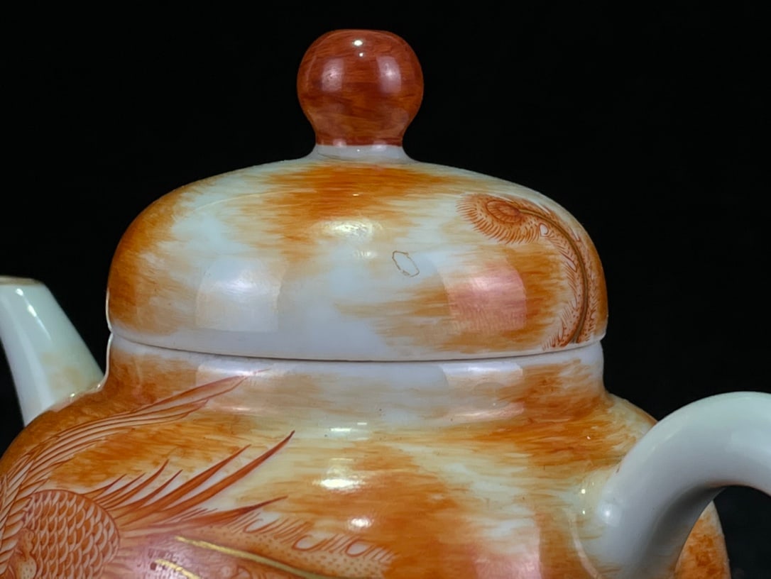 A Exquisite Iron-Red Phoenix Pattern Ewer - 5