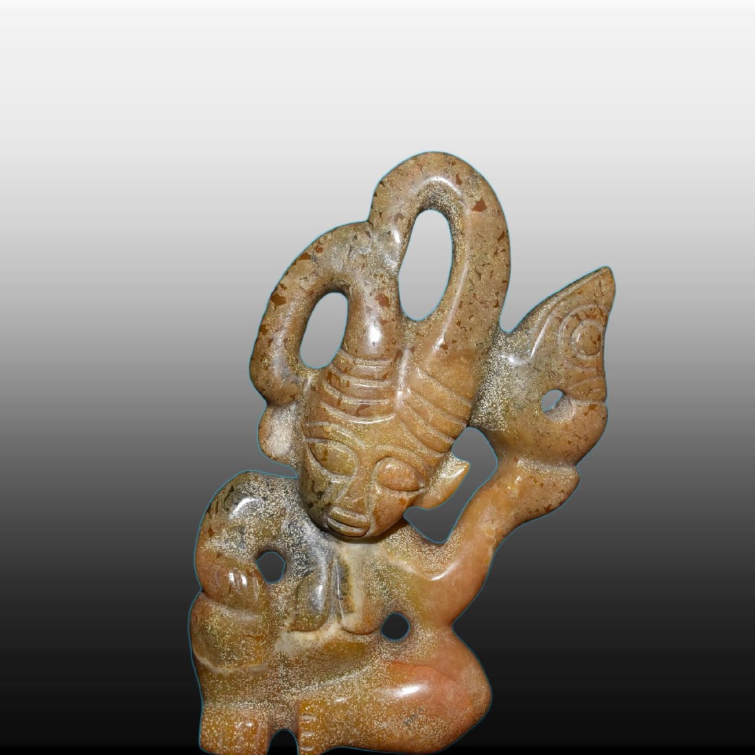 A Exquisite River Polished Jade Figure Ornament: A Exquisite River Polished Jade Figure Ornament,Ancient Time, China,Size:5.5inx7.5in,Weight:840g 河磨玉人形摆件,远古时期