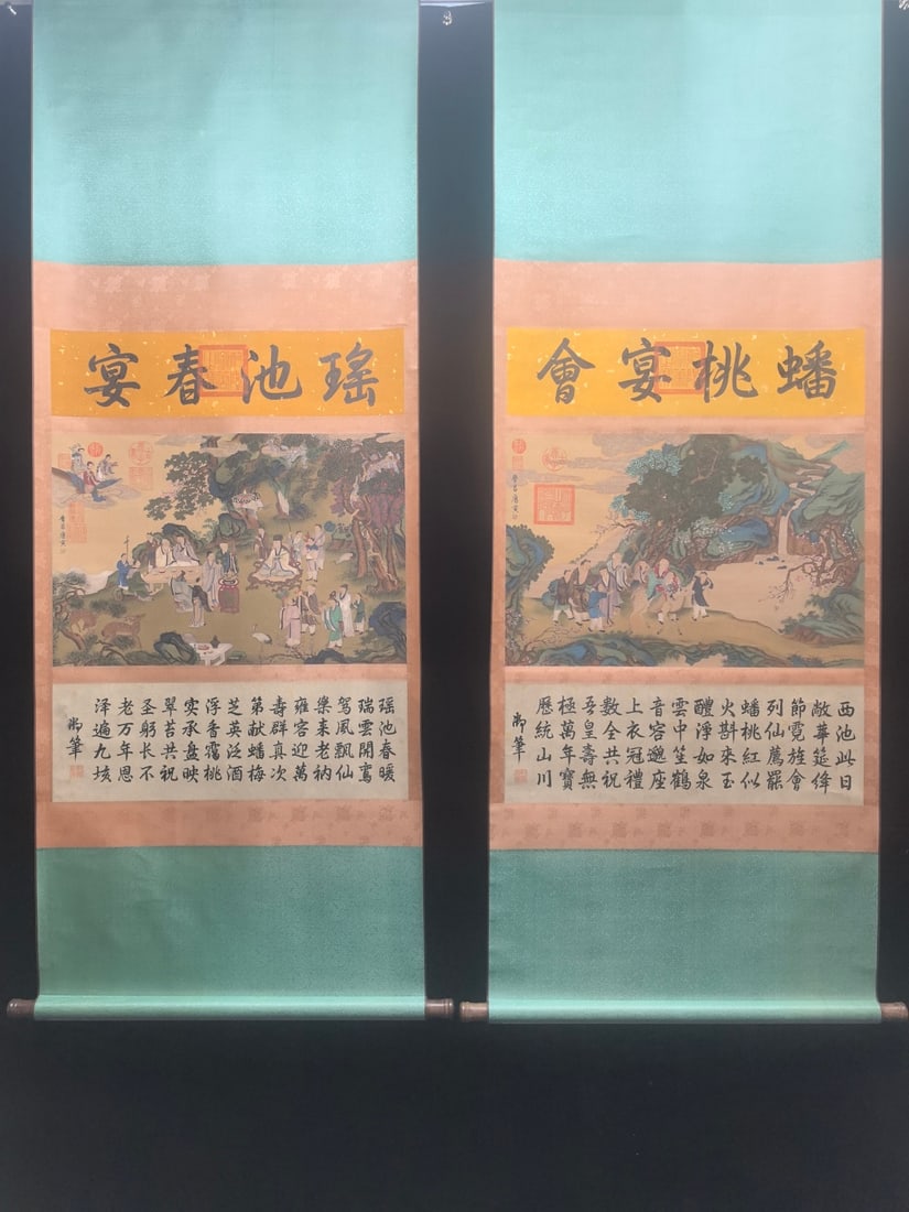 A Pair of Chinese Vertical Scroll Ink Paintings of Figures on Silk: A Pair of Chinese Vertical Scroll Ink Paintings of Figures on Silk,Ming Dynasty, China,Tang Yin,without frame size:26.2inx17.3in 一对中国水墨绢本人