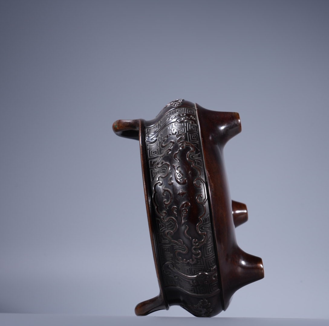 A Exquisite Copper Beast-Face Pattern Double-Ears Censer - 8