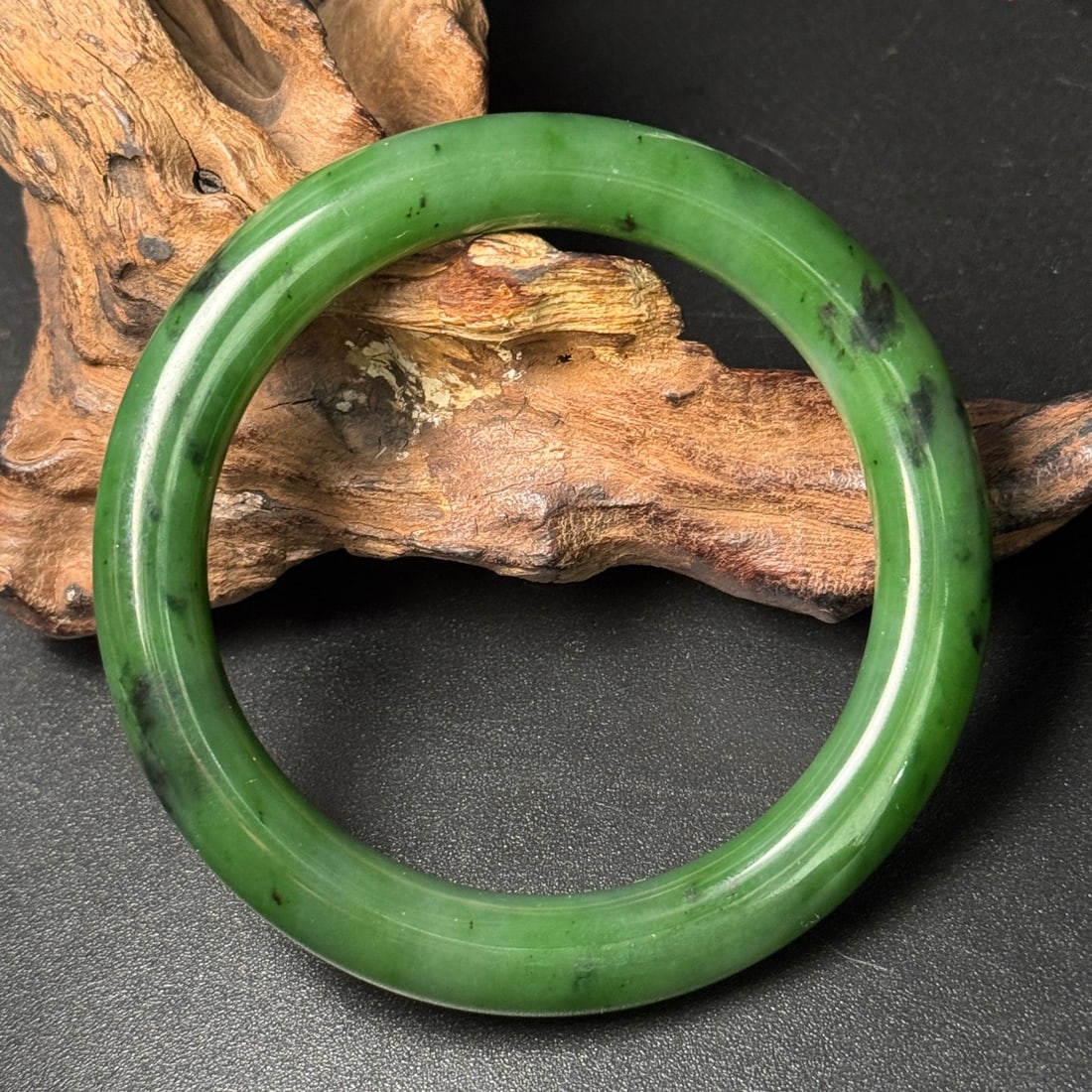 A Exquisite Hotan Green Jade Bracelets - 2