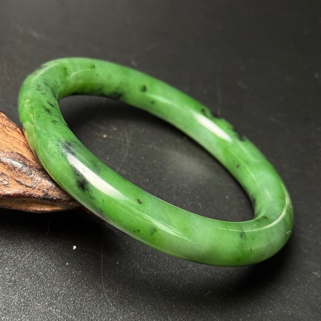A Exquisite Hotan Green Jade Bracelets - 3