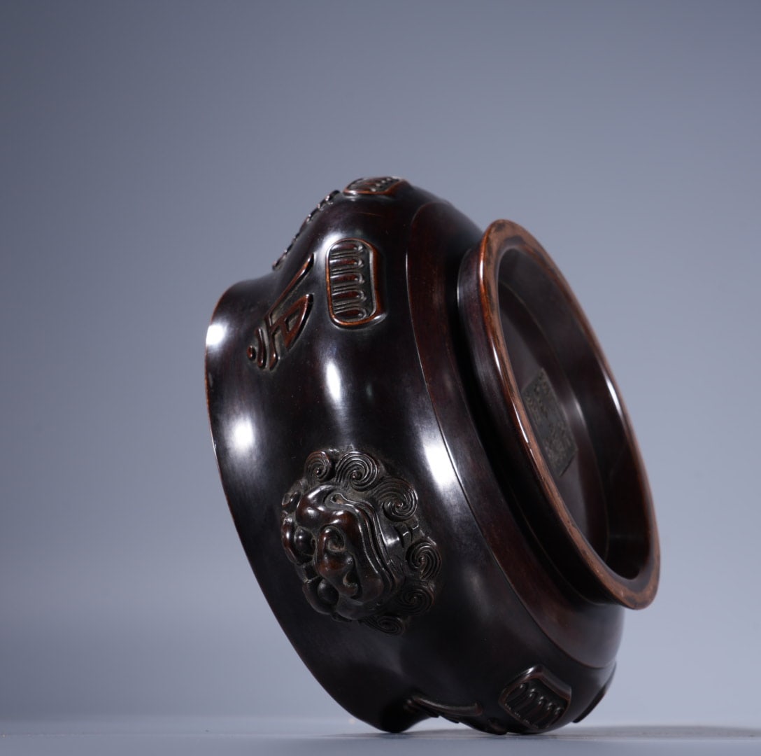 A Exquisite Copper Lion-Ears Censer - 8