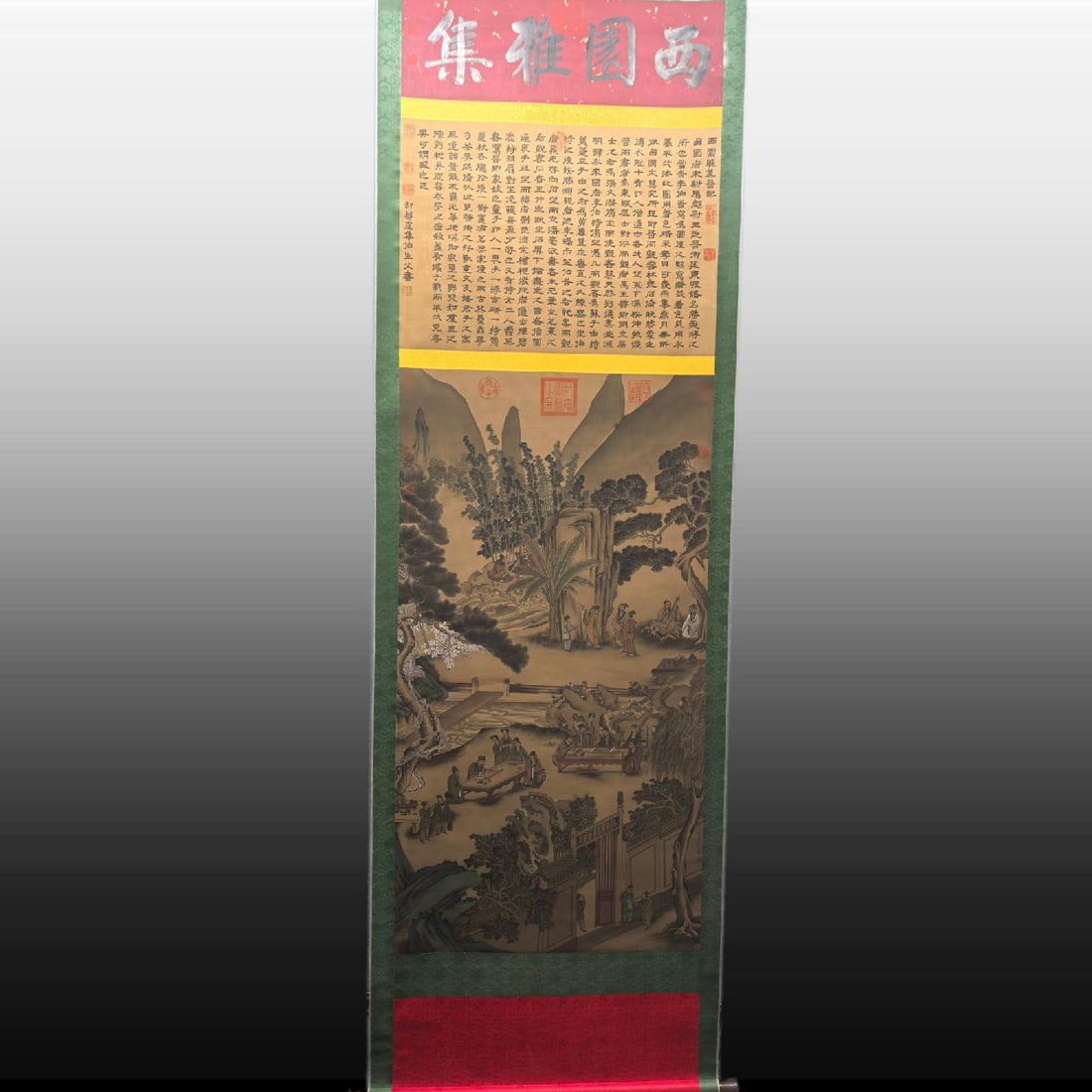 A Chinese Vertical Scroll Ink Painting of Figures on Silk: A Chinese Vertical Scroll Ink Painting of Figures on Silk,Ming Dynasty, China,Qiu Ying,without frame size:26inx49in 一幅中国水墨绢本人物