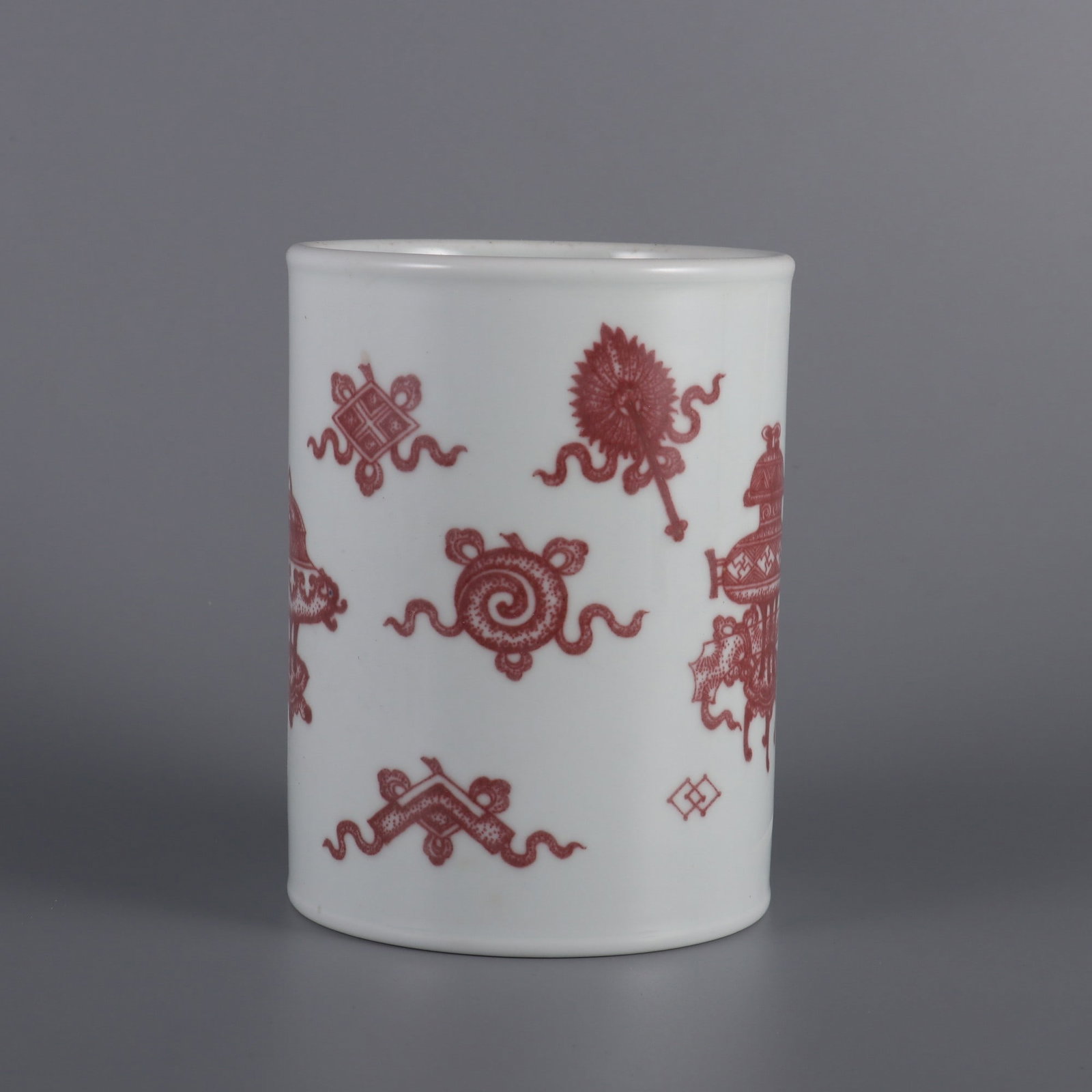 A Exquisite Underglaze-Red Antique Pattern Brush Pot - 2