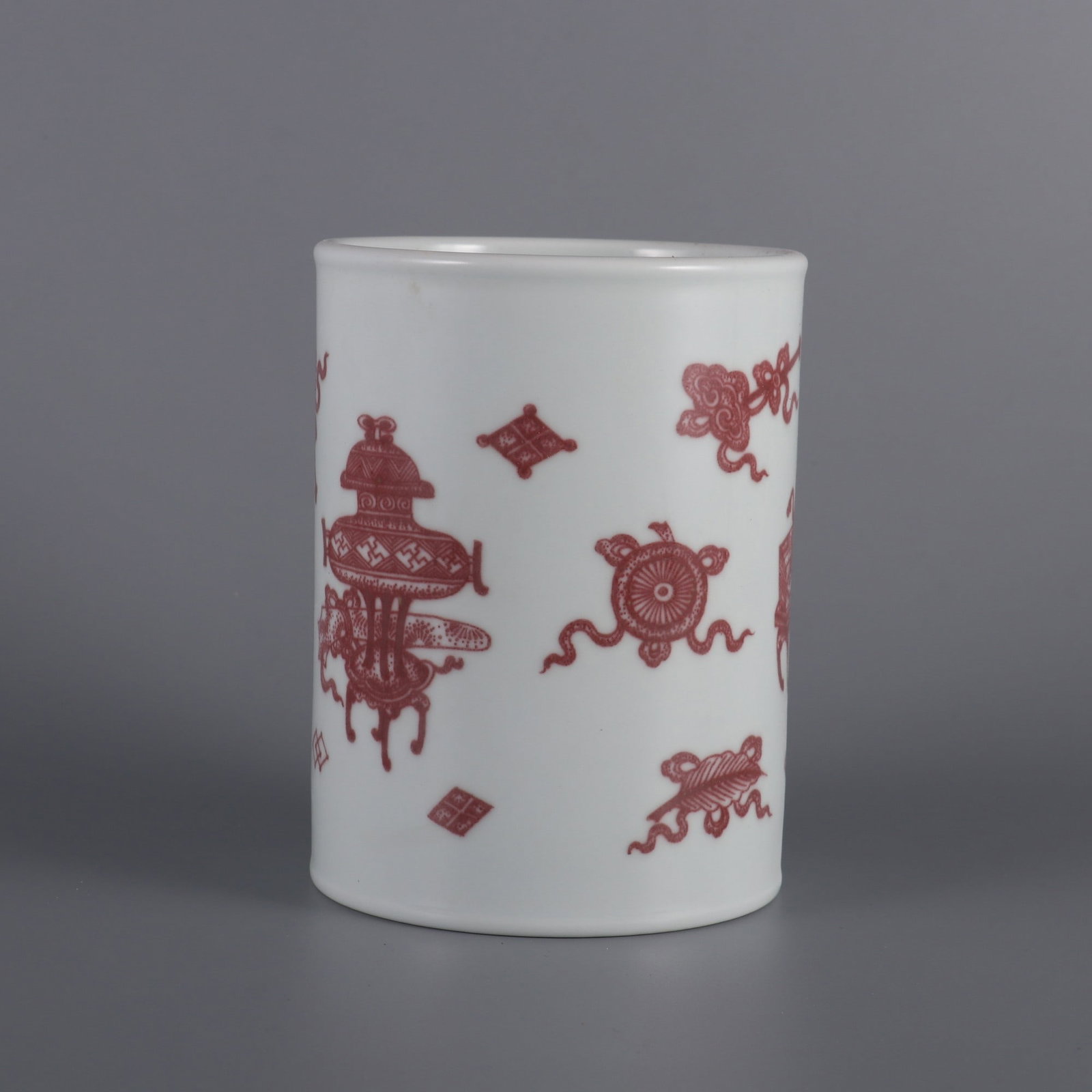 A Exquisite Underglaze-Red Antique Pattern Brush Pot - 3