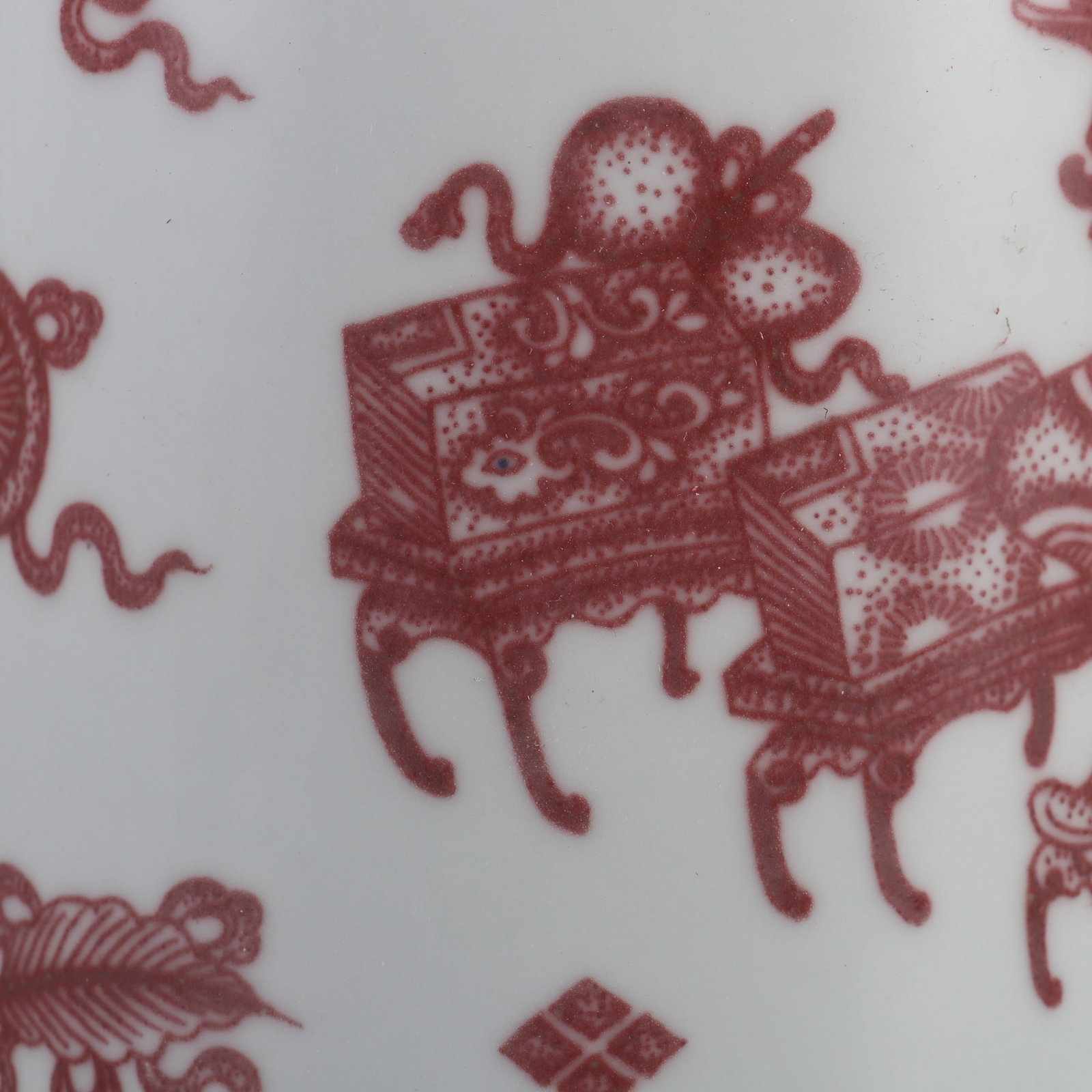 A Exquisite Underglaze-Red Antique Pattern Brush Pot - 6