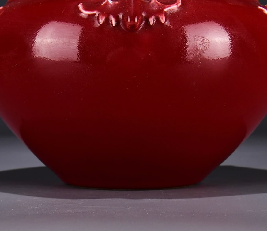 A Exquisite Lang Red Glazed Bat-Ears Brush Washer - 3