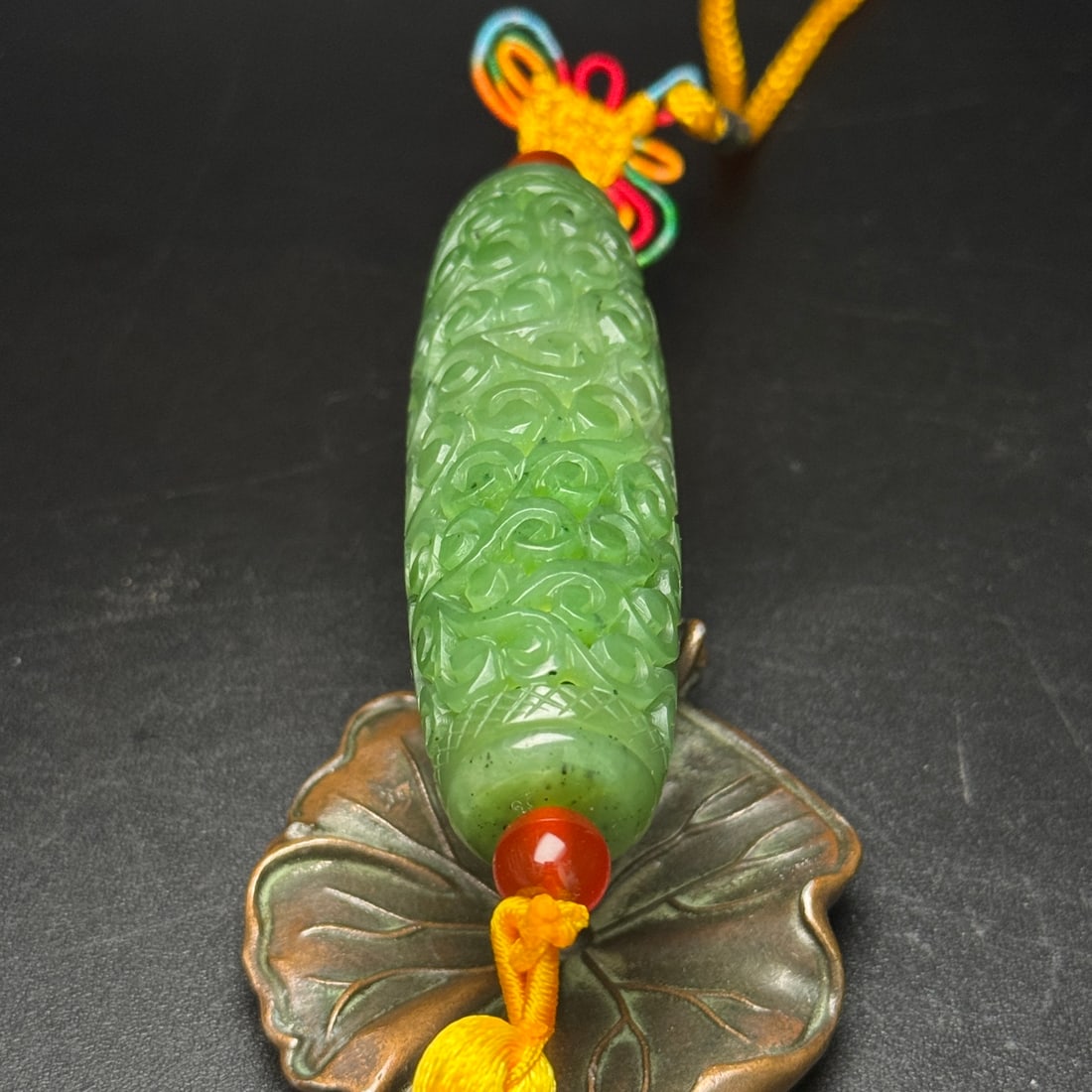 A Exquisite Hotan Jasper Interlocking Branch Pattern Pendant - 6