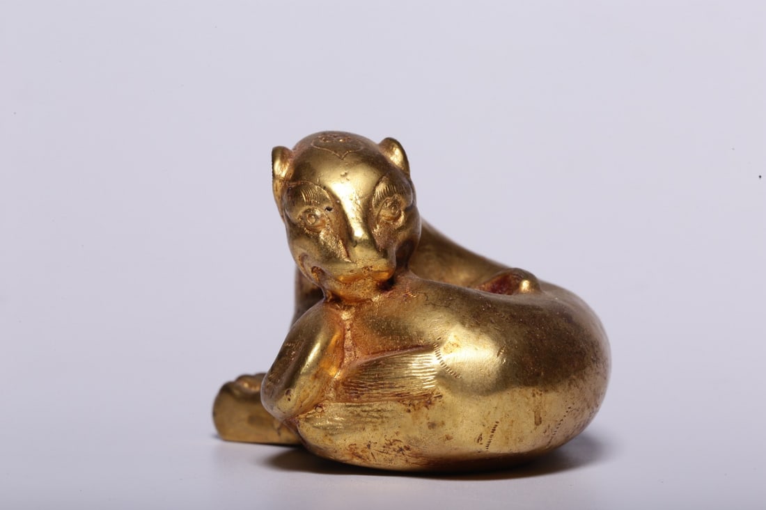 A Exquisite Gilt Bronze Leopard Ornament - 3