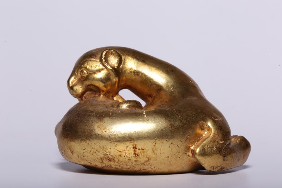 A Exquisite Gilt Bronze Leopard Ornament - 4