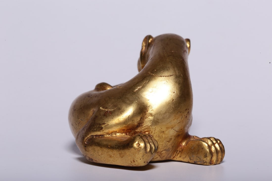 A Exquisite Gilt Bronze Leopard Ornament - 5