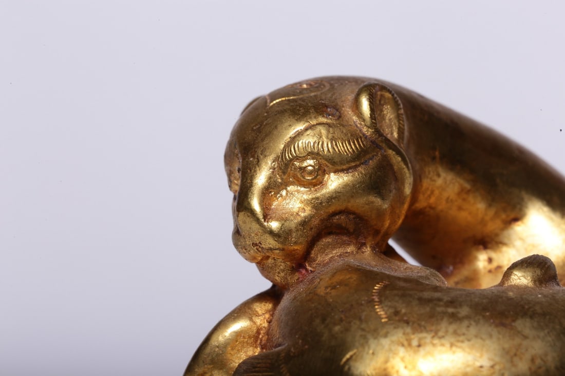 A Exquisite Gilt Bronze Leopard Ornament - 6