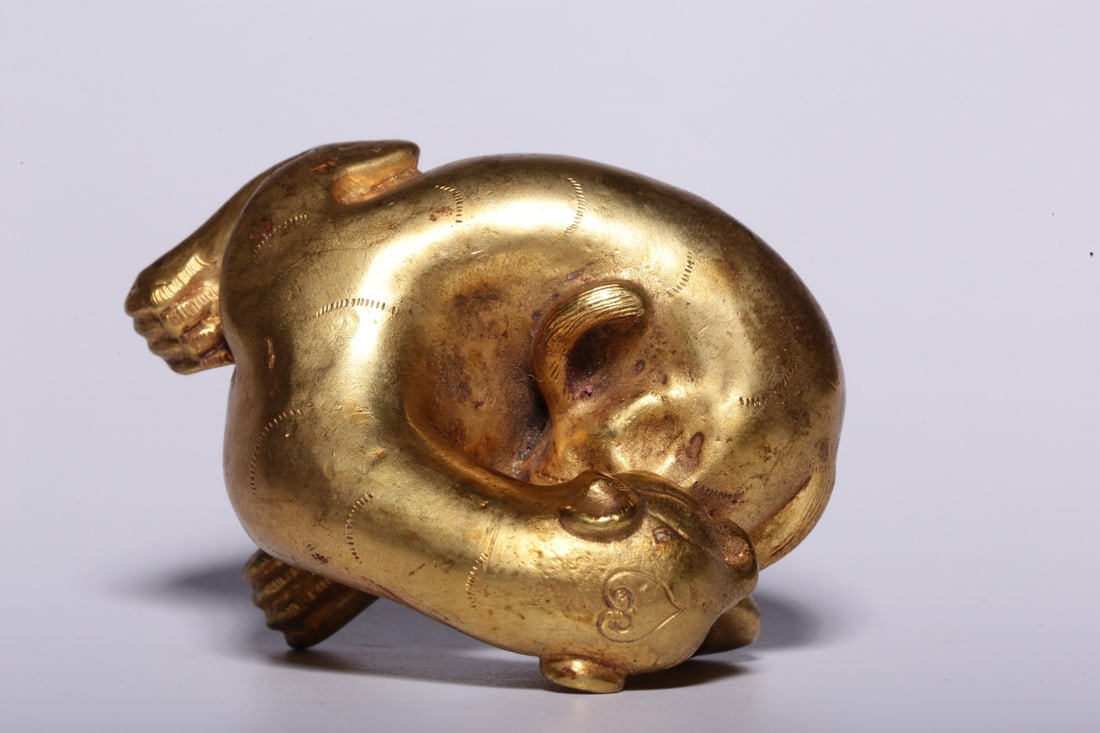 A Exquisite Gilt Bronze Leopard Ornament - 8