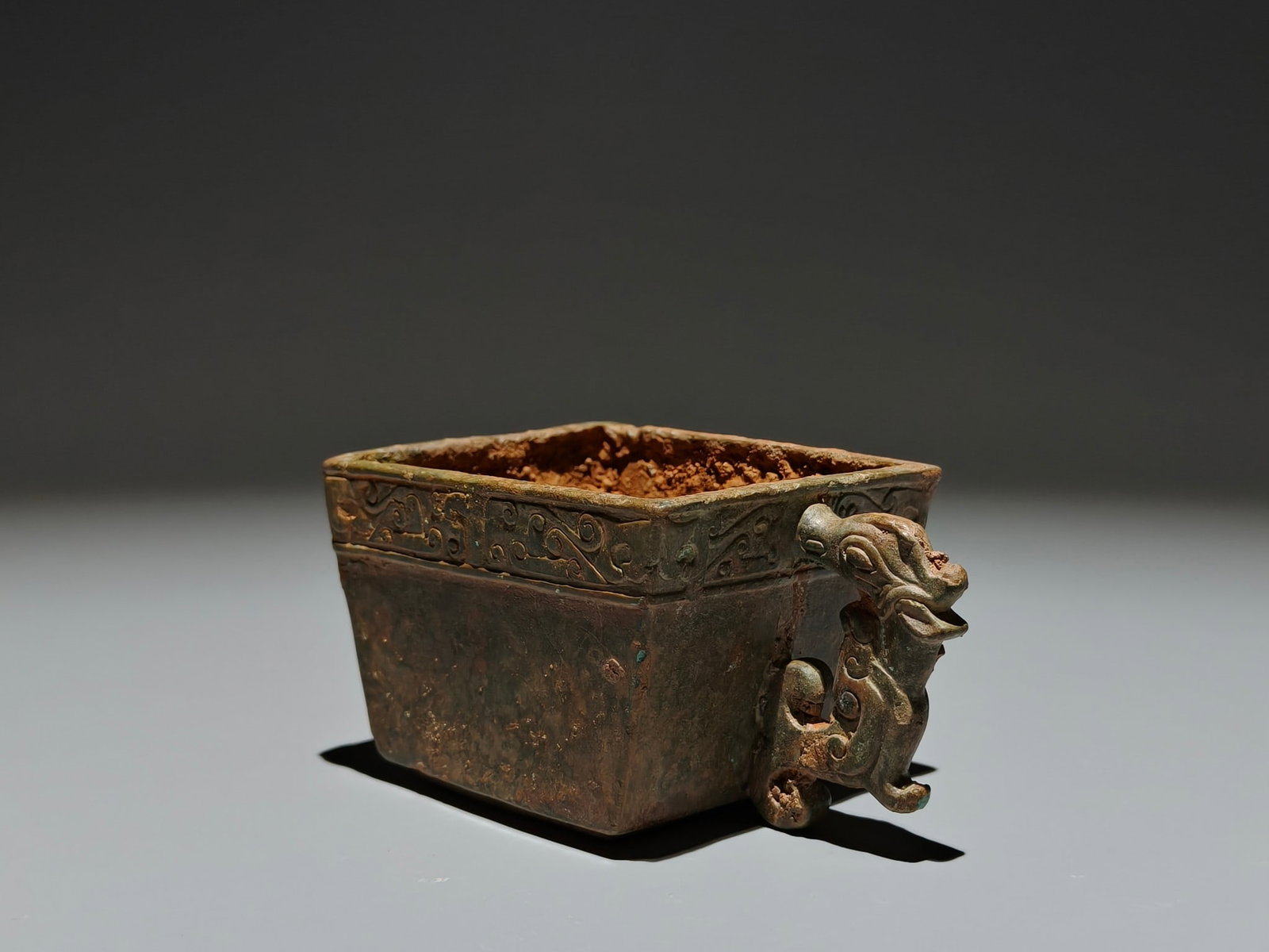 A Exquisite Bronze Auspicious Cloud Pattern Cup - 5