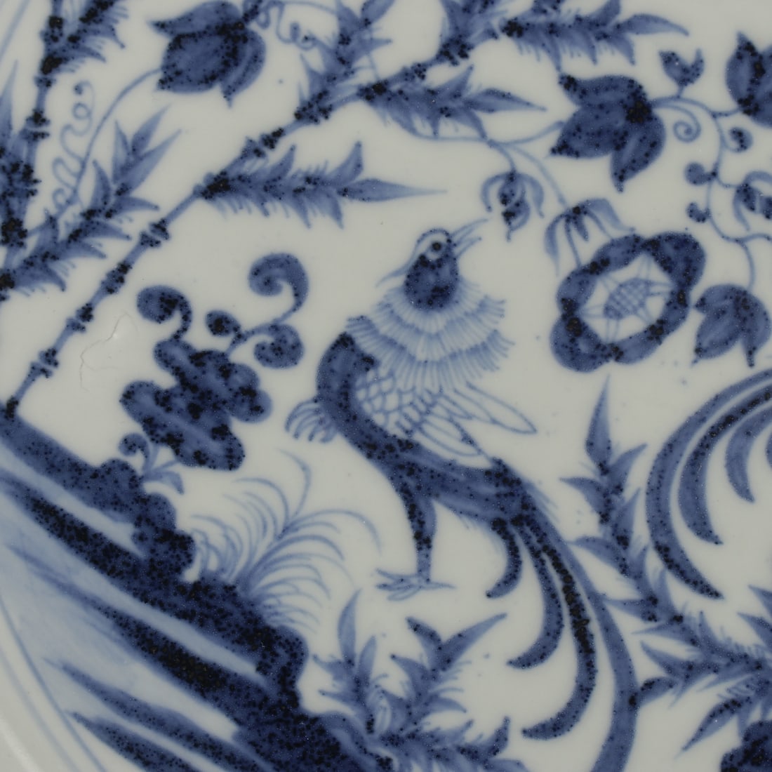 A Exquisite Blue and White Flower Bird Pattern Plate - 5