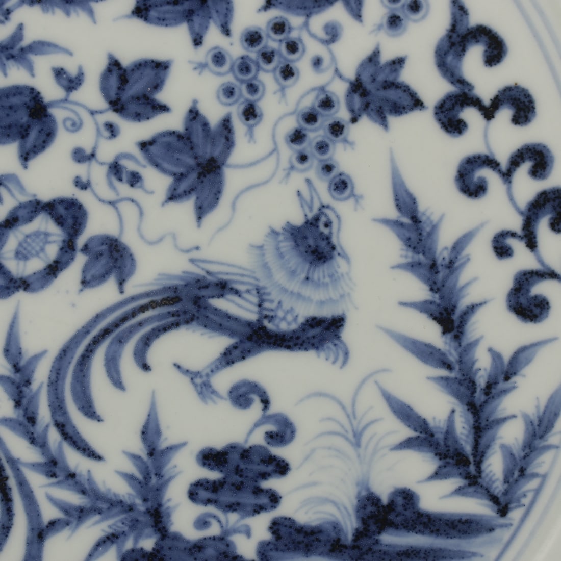 A Exquisite Blue and White Flower Bird Pattern Plate - 6