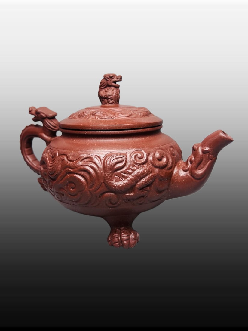 A Exquisite Purple Sands Dragon Pattern Dragon-Ears Teapot - 3