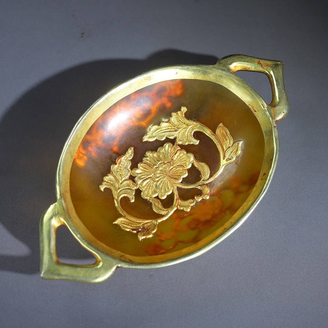 A Exquisite Cover with Gold Agate Plate - 4