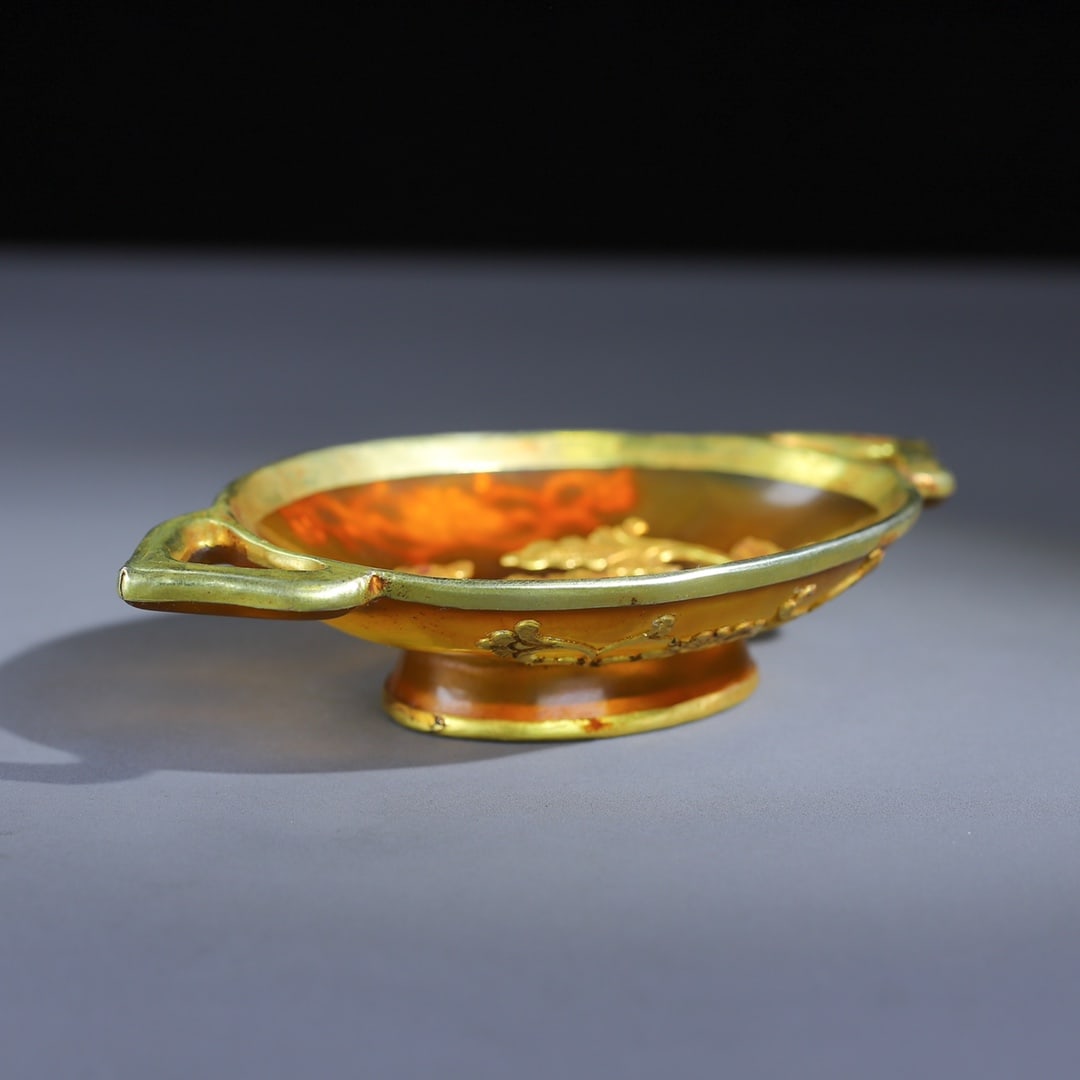 A Exquisite Cover with Gold Agate Plate - 5