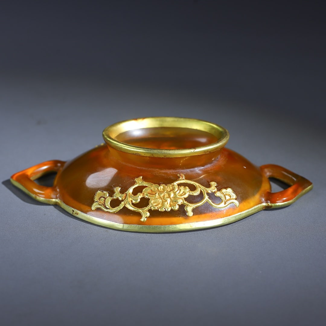 A Exquisite Cover with Gold Agate Plate - 6