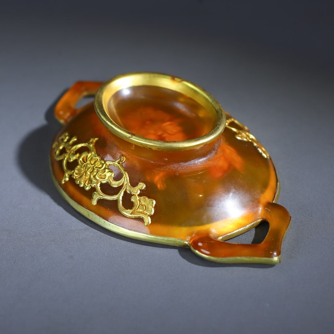 A Exquisite Cover with Gold Agate Plate - 7