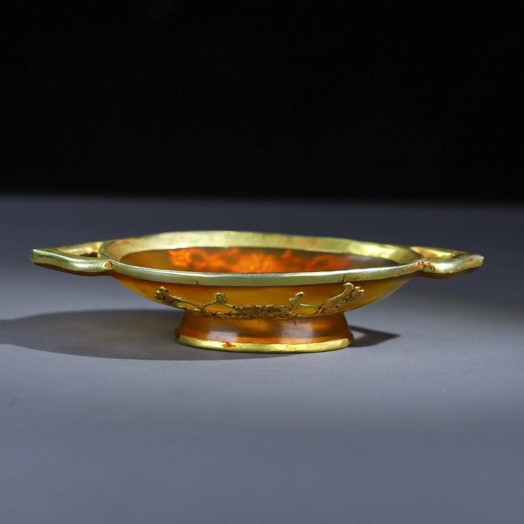 A Exquisite Cover with Gold Agate Plate - 8
