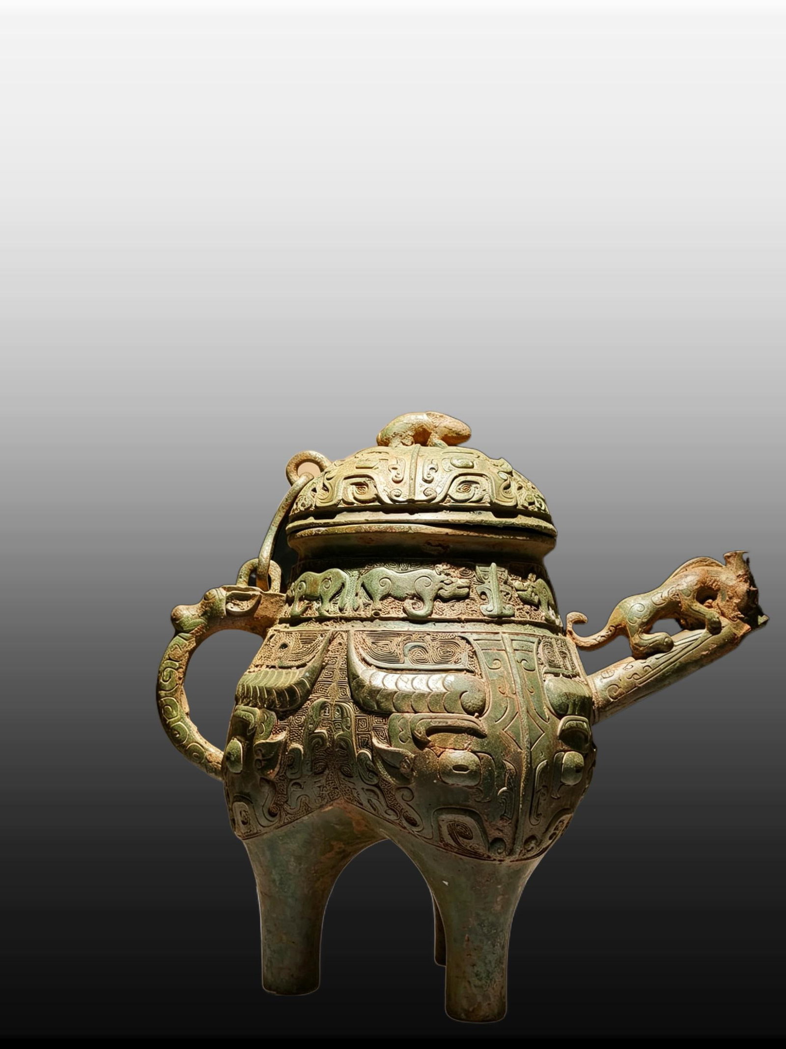 A Exquisite Bronze Tiger Censer - 5